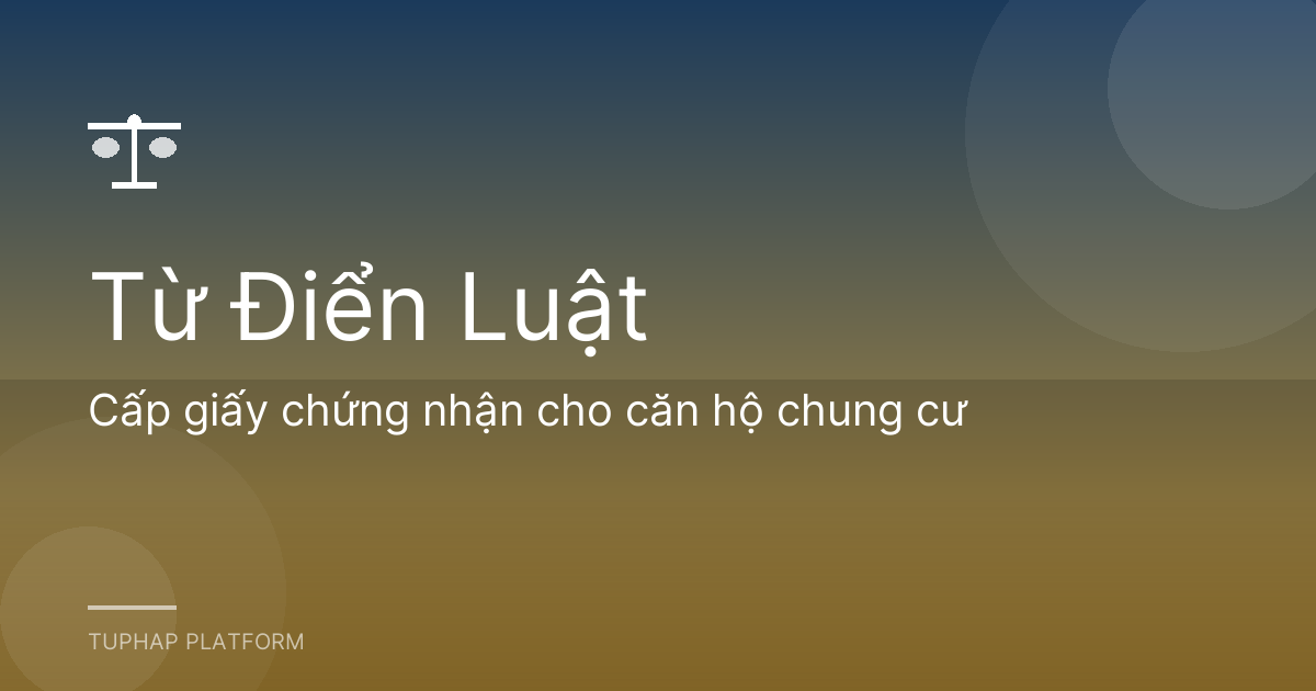 Cấp giấy chứng nhận cho căn hộ chung cư