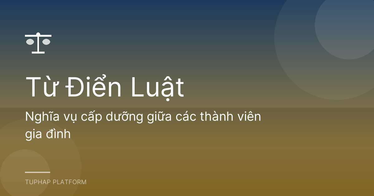 Nghĩa vụ cấp dưỡng giữa các thành viên gia đình